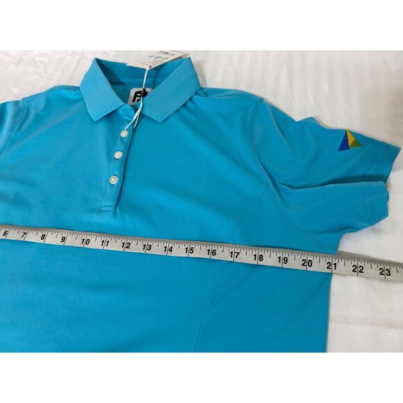 NWT FJ Footjoy Polo Shirt Women's Large Aqua Blue Golf Club Performance Top c - Picture 6 of 11